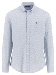 Fynch-Hatton Mini Wave Allover Pattern Overhemd Fern-Blue