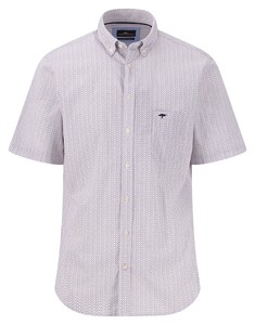 Fynch-Hatton Minimal Fantasy Pattern Short Sleeve Button-Down Overhemd Peony