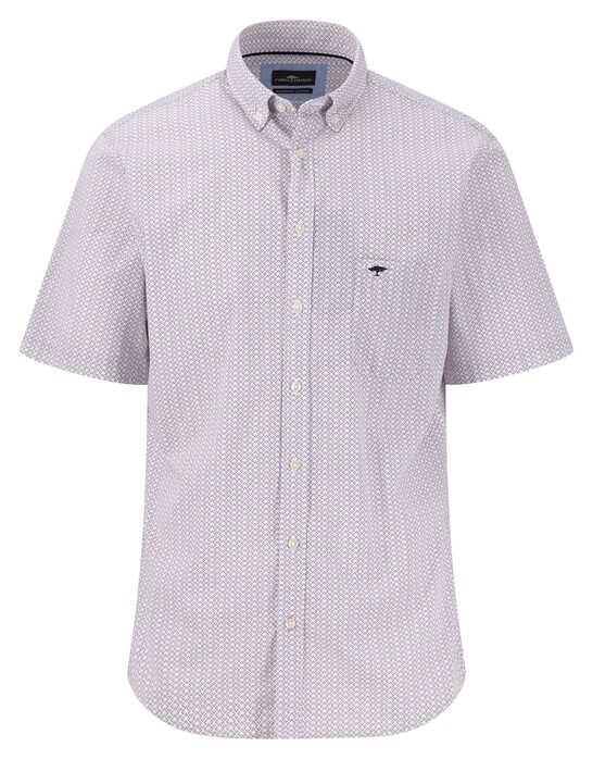 Fynch-Hatton Minimal Fantasy Pattern Short Sleeve Button-Down Overhemd Peony