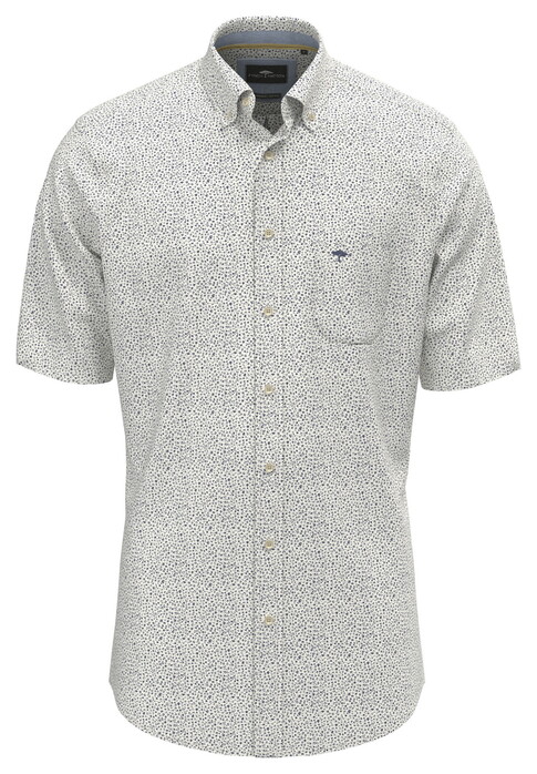 Fynch-Hatton Minimal Flower Pattern Button-Down Overhemd Horizon