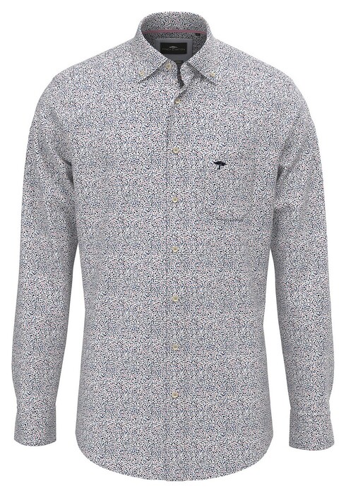 Fynch-Hatton Minimal Flower Pattern Button-Down Overhemd Peony
