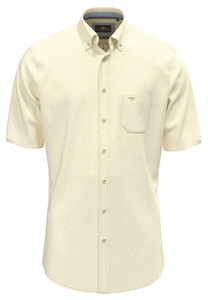 Fynch-Hatton Minimal Flower Pattern Button-Down Shirt Pale Yellow