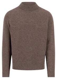 Fynch-Hatton Mock-Neck Cashmere Subtle Mélange Trui Dark Chocolate
