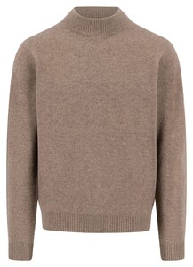 Fynch-Hatton Mock-Neck Cashmere Subtle Mélange Trui Light Taupe