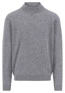 Fynch-Hatton Mock-Neck Cashmere Subtle Mélange Trui Steel