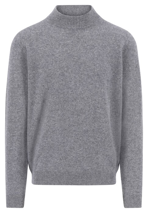 Fynch-Hatton Mock-Neck Cashmere Subtle Mélange Trui Steel