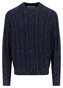 Fynch-Hatton Mock-Neck Coastal Cable Trui Navy