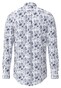 Fynch-Hatton Modern Abstract Leaves Stripes Kent Overhemd Crystal Blue