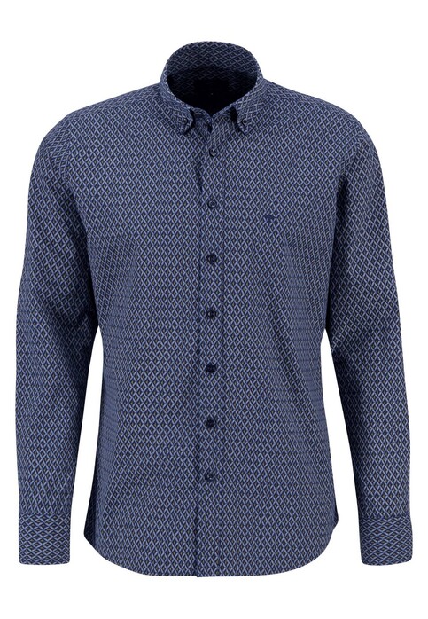Fynch-Hatton Modern Check Triangle Overhemd Night