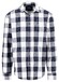 Fynch-Hatton Modern Flanel Check Kent Collar Overhemd Navy
