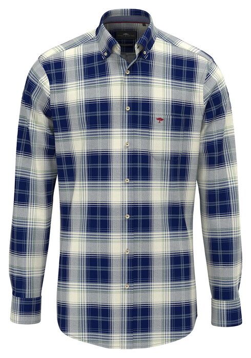 Fynch-Hatton Modern Flannel Check Button-Down Overhemd Dark Ivy