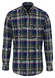 Fynch-Hatton Modern Flannel Check Button-Down Overhemd Navy