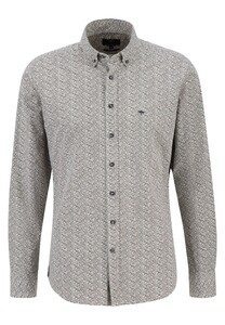 Fynch-Hatton Modern Mini Abstract Pattern Button Down Overhemd Deep Forest