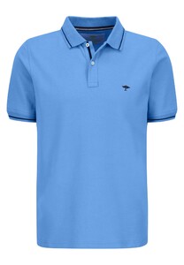 Fynch-Hatton Modern Subtle Contrast Soft Supima Cotton Piqué Polo Bright Ocean