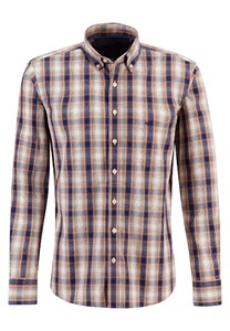 Fynch-Hatton Multi Check Button Down Overhemd Burnt Orange
