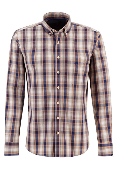 Fynch-Hatton Multi Check Button Down Overhemd Burnt Orange