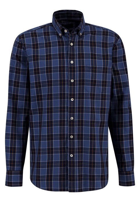 Fynch-Hatton Multi Checks Button Down Overhemd Night