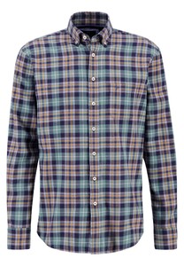 Fynch-Hatton Multi Checks Button Down Overhemd Pale Berry