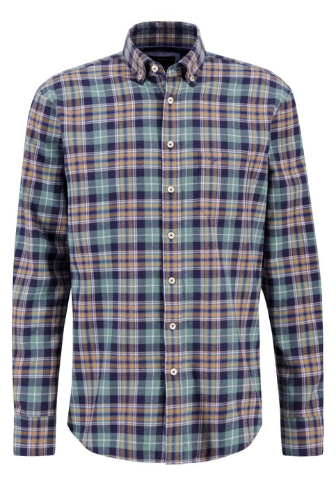 Fynch-Hatton Multi Checks Button Down Overhemd Pale Berry