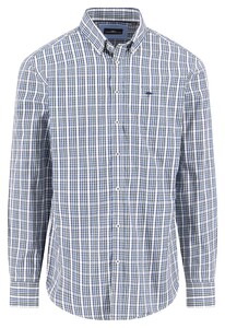 Fynch-Hatton Multi Combi Check Button-Down Overhemd Dark Ivy-Blue