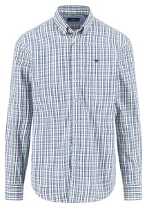 Fynch-Hatton Multi Combi Check Button-Down Overhemd Fern-Blue