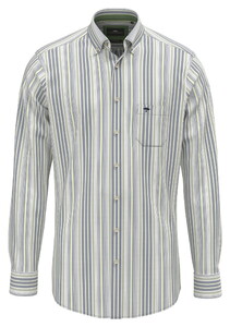 Fynch-Hatton Multi Stripe Button-Down Oxford Overhemd Avocado