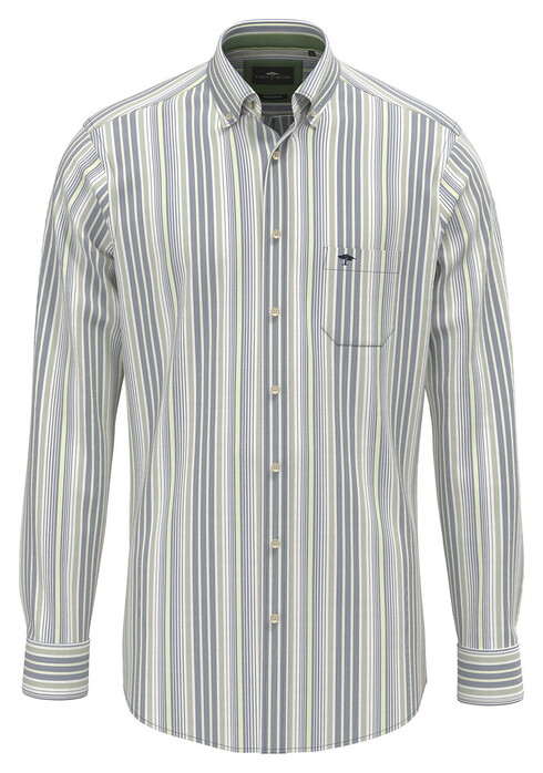 Fynch-Hatton Multi Stripe Button-Down Oxford Overhemd Avocado