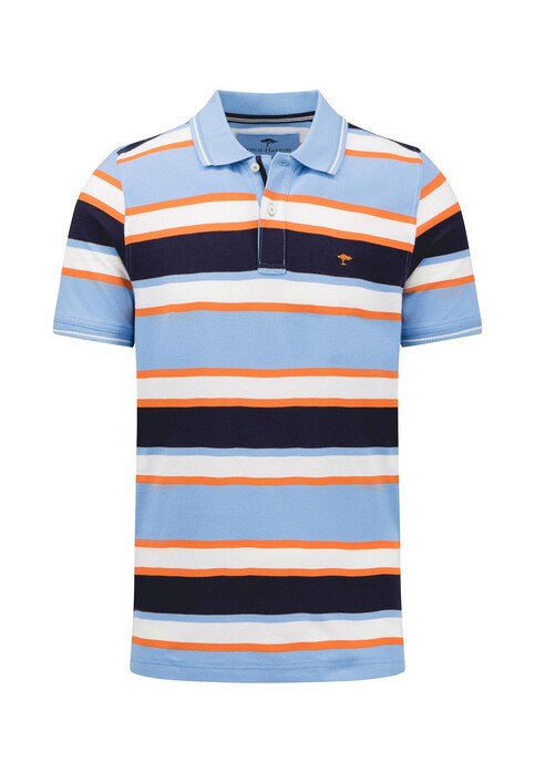 Fynch-Hatton Multi Stripe Fantasy Poloshirt Navy-Multi