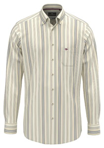 Fynch-Hatton Multi Stripe Washed Oxford Button-Down Overhemd Deep Merlot