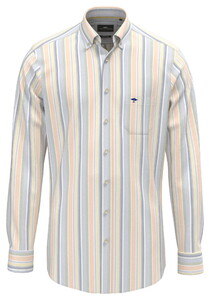 Fynch-Hatton Multi Stripe Washed Oxford Overhemd Pale Yellow
