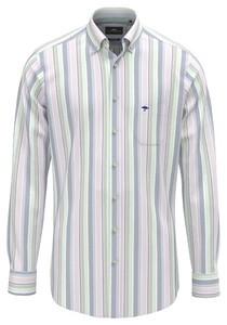 Fynch-Hatton Multi Stripe Washed Oxford Shirt Mint