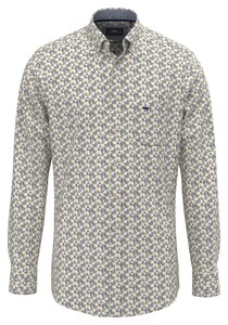 Fynch-Hatton Multi Triangle Graphic Pattern Overhemd Misty Blue
