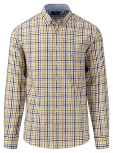 Fynch-Hatton Multicolor Check Button Down Overhemd Leaf Green-Multi