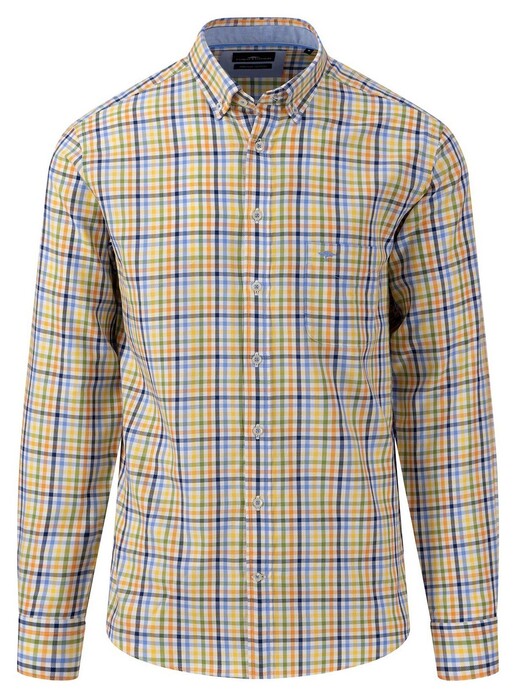 Fynch-Hatton Multicolor Check Button Down Overhemd Leaf Green-Multi