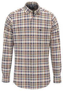 Fynch-Hatton Multicolor Flanel Check Button-Down Overhemd Winter White-Multi