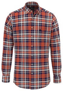 Fynch-Hatton Multicolor Flanel Large Check Overhemd Flame