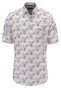 Fynch-Hatton Multicolor Slub Allover Fantasy Leaves Pattern Button-Down Overhemd Sunny Orange-Multi