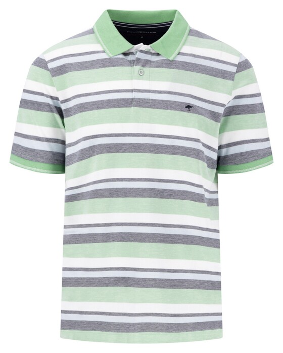 Fynch-Hatton Multicolor Stripe Polo Turf Green-Blue