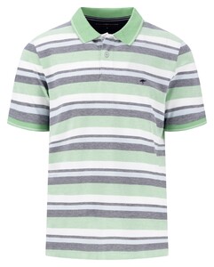 Fynch-Hatton Multicolor Stripe Poloshirt Turf Green-Blue