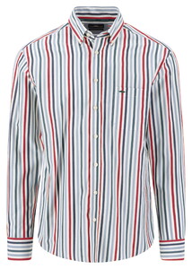 Fynch-Hatton Multicolor Stripes Button-Down Shirt Brick-Multi