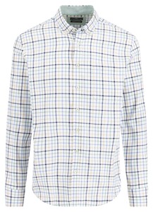 Fynch-Hatton Multicolor Washed Oxford Check Overhemd White-Blue-Multi