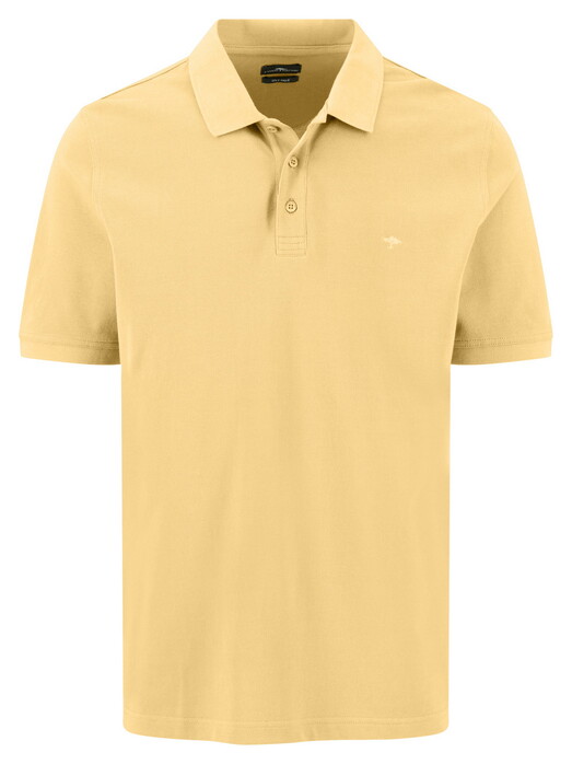 Fynch-Hatton New Solid Piqué 2-Ply Cotton Polo Pale Yellow