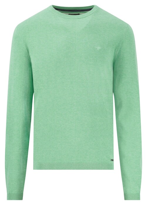 Fynch-Hatton O-Neck Air Cotton Trui Turf Green