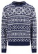 Fynch-Hatton O-Neck Big Jacquard Trui Navy
