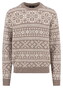 Fynch-Hatton O-Neck Big Jacquard Trui Taupe