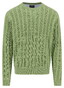 Fynch-Hatton O-Neck Cable Knit Trui Avocado