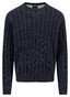 Fynch-Hatton O-Neck Cable Knit Trui Navy