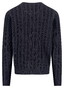 Fynch-Hatton O-Neck Cable Knit Trui Navy