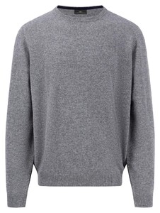 Fynch-Hatton O-Neck Cashmere Uni Color Trui Steel