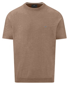 Fynch-Hatton O-Neck Cotton Linen T-Shirt Elephant Grey